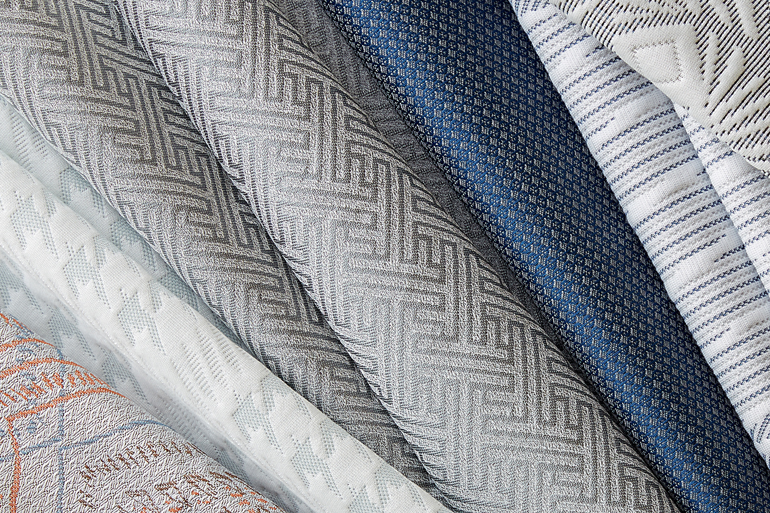 selection of some mattress and bed fabrics by GTA USA