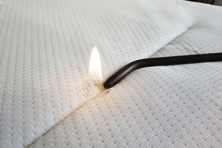 fire retardancy test for fabric quality control